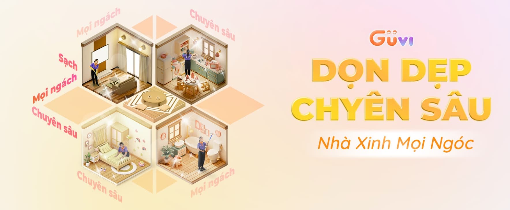 Banner dịch vụ tổng vệ sinh GUVI