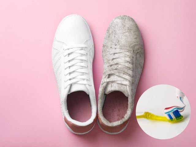 cách làm sạch giày bằng kem đánh răng