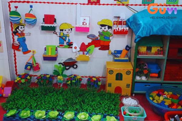 trang trí góc mầm non